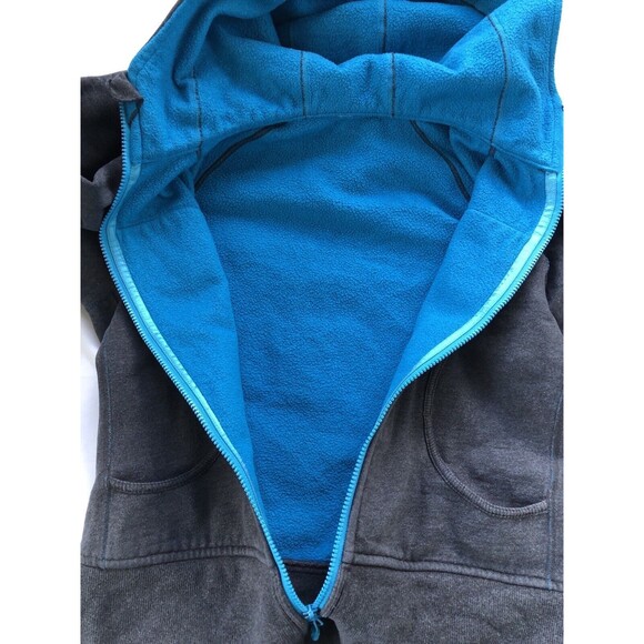 LULULEMON SCUBA HOODIE Black Turquoise Classic Full Zip Yoga Jacket Size 8 - Picture 12 of 14